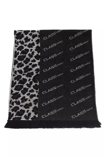 Écharpe Cavalli Class en laine noire pour homme