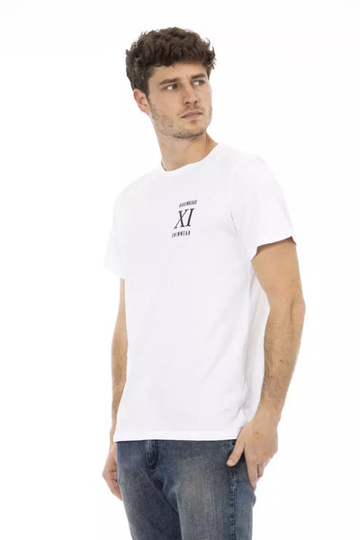 T-shirt blanc élégant imprimé sur le devant de Bikkembergs