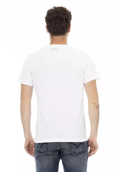 T-shirt blanc élégant imprimé sur le devant de Bikkembergs