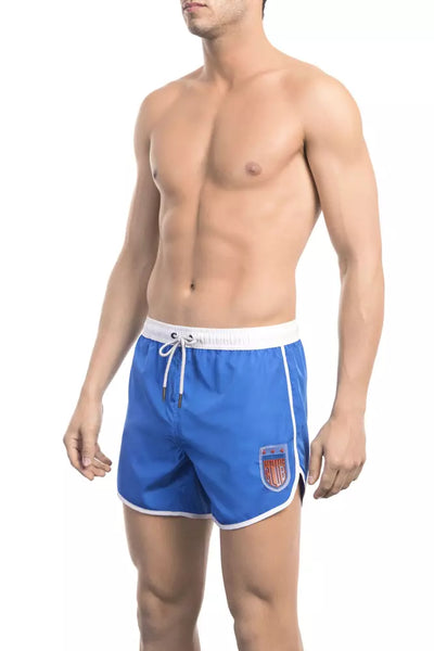 Bikkembergs Blauwe Polyester Heren Zwemshorts