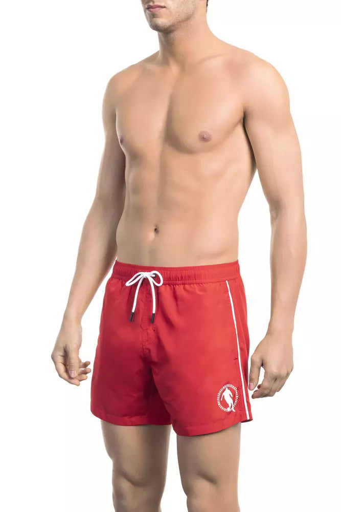 Bikkembergs Rode Polyester Heren Zwembroek