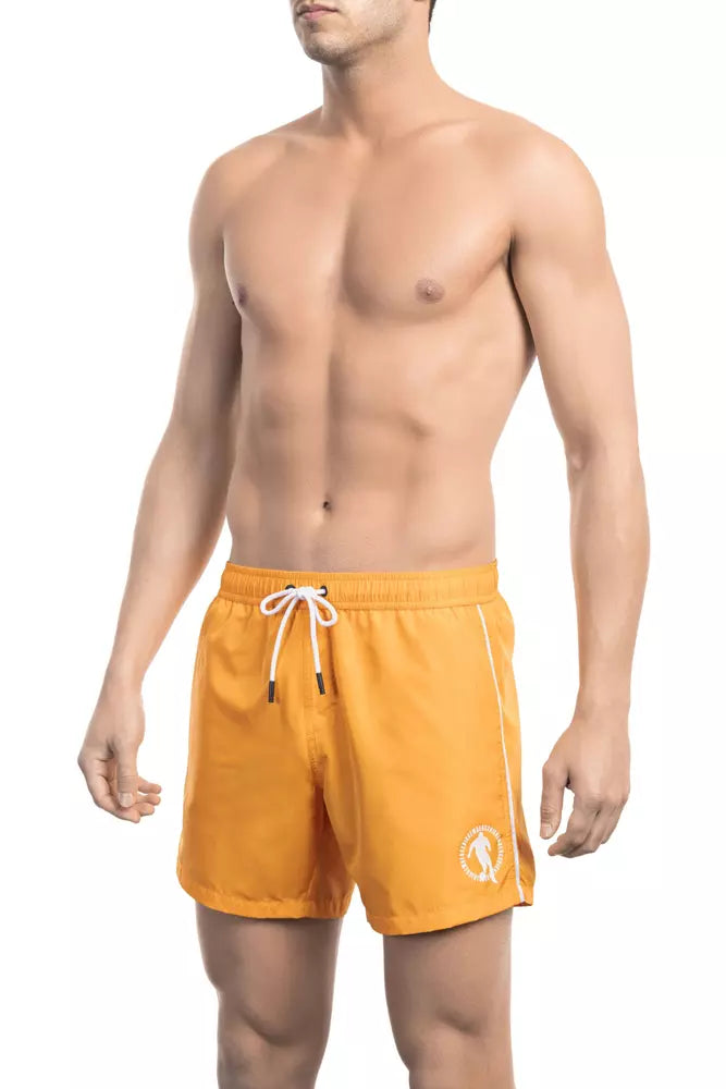 Bikkembergs oranje polyester heren zwemshort