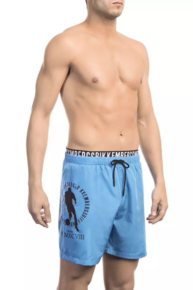 Bikkembergs Lichtblauwe Polyester Heren Zwembroek
