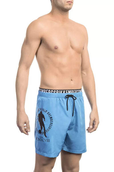 Bikkembergs Lichtblauwe Polyester Heren Zwembroek