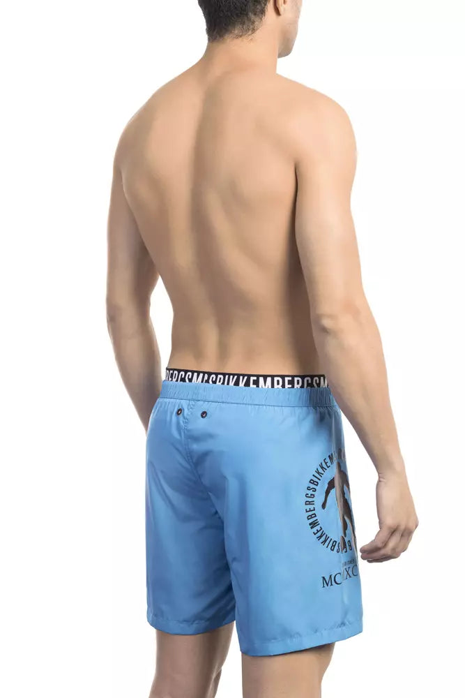 Bikkembergs Lichtblauwe Polyester Heren Zwembroek