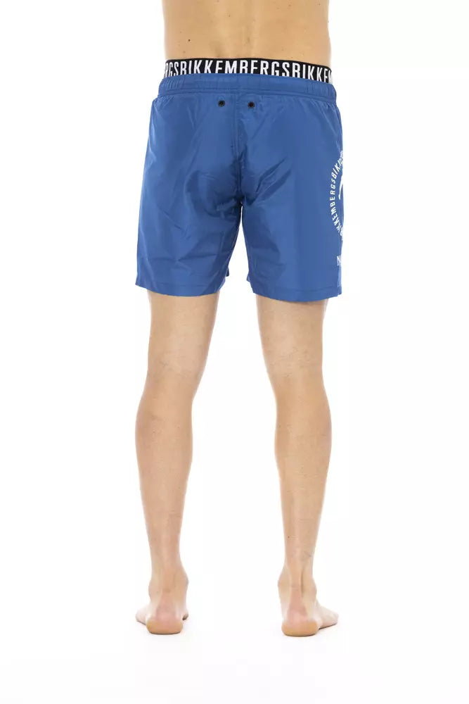 Bikkembergs Blauwe Polyester Heren Zwembroek