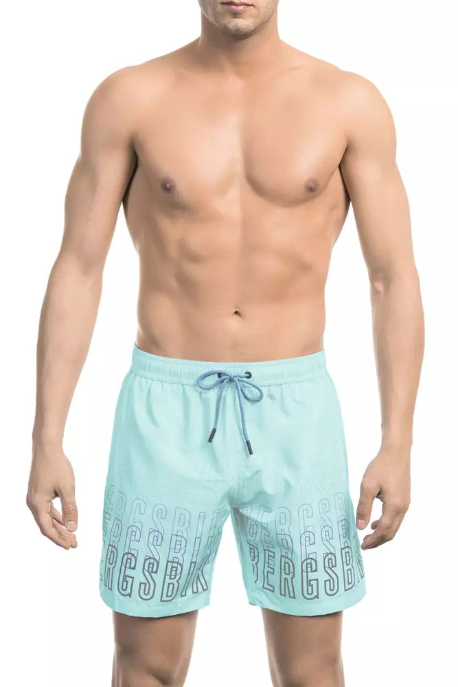 Bikkembergs Lichtblauwe Polyester Heren Zwembroek