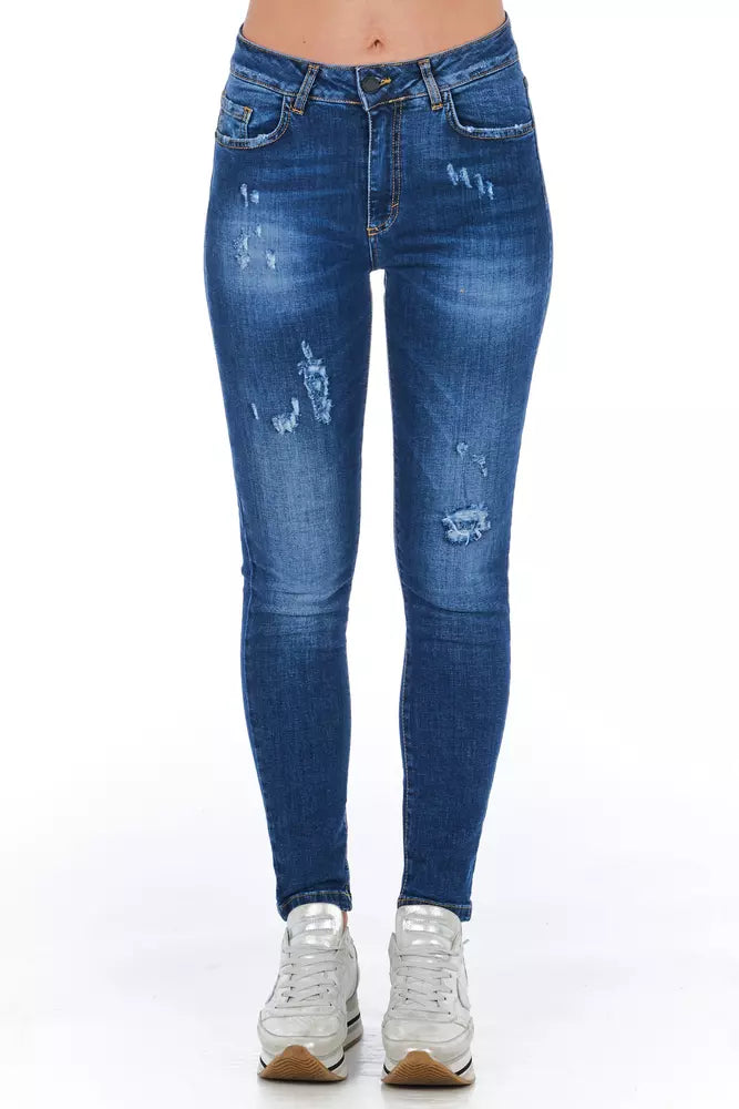 Frankie Morello Blauwe Denim Damesjeans