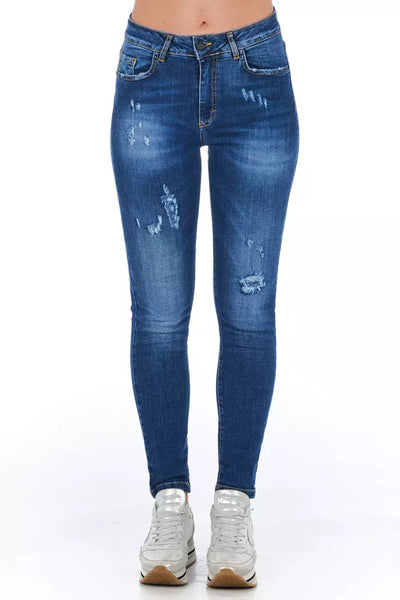 Frankie Morello Blauwe Denim Damesjeans