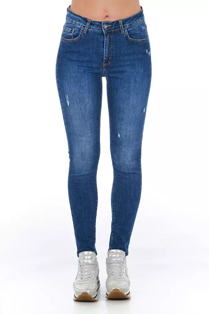 Frankie Morello Blue Other Fibres Damesjeans