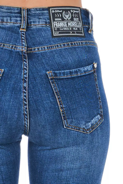 Frankie Morello Blue Other Fibres Damesjeans