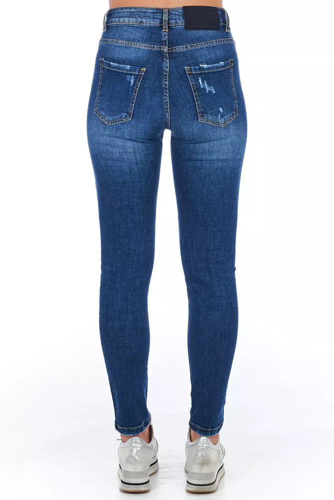 Frankie Morello Blauwe Denim Damesjeans