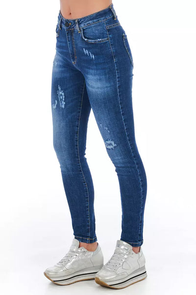 Frankie Morello Blauwe Denim Damesjeans