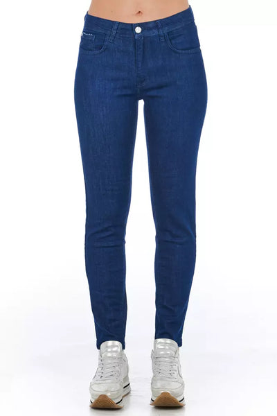 Frankie Morello Blauwe Katoenen Skinny Jeans voor Dames