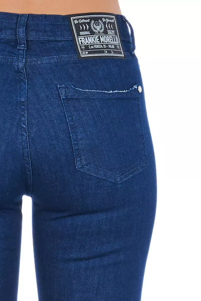Frankie Morello Blauwe Katoenen Skinny Jeans voor Dames