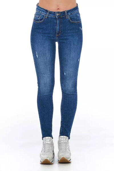 Frankie Morello Blue Other Fibres Damesjeans