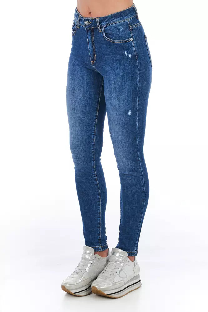 Frankie Morello Blue Other Fibres Damesjeans