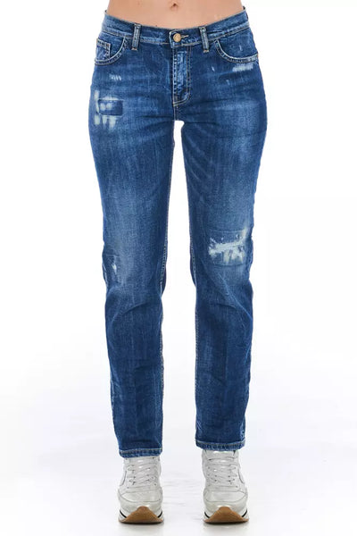Frankie Morello Blauwe Katoenen Damesjeans