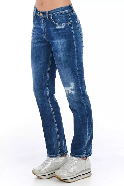 Frankie Morello Blauwe Katoenen Damesjeans