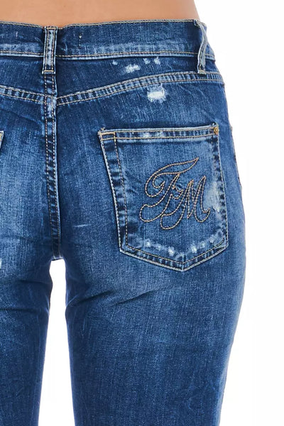 Frankie Morello Blauwe Katoenen Damesjeans