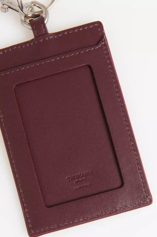 Trussardi Bruine Leren Heren Badgehouder