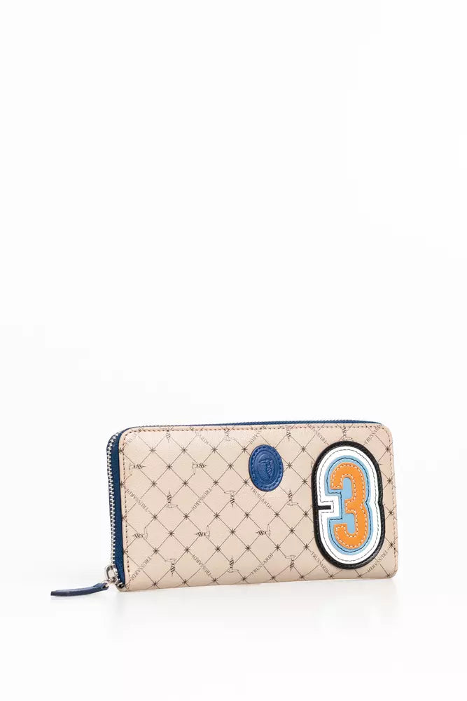 Trussardi beige leren herenportemonnee