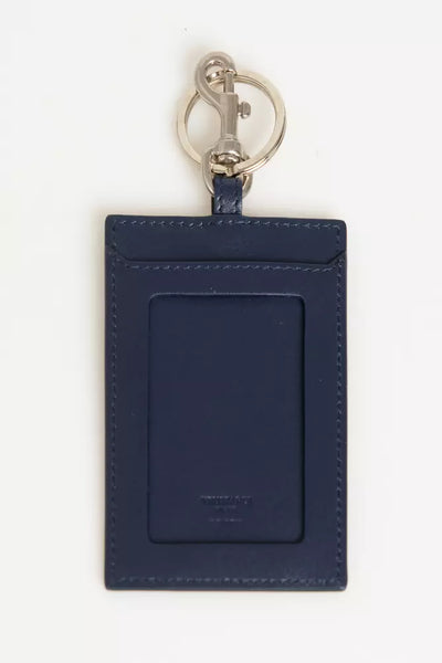 Trussardi Blauwe Leren Heren Badgehouder