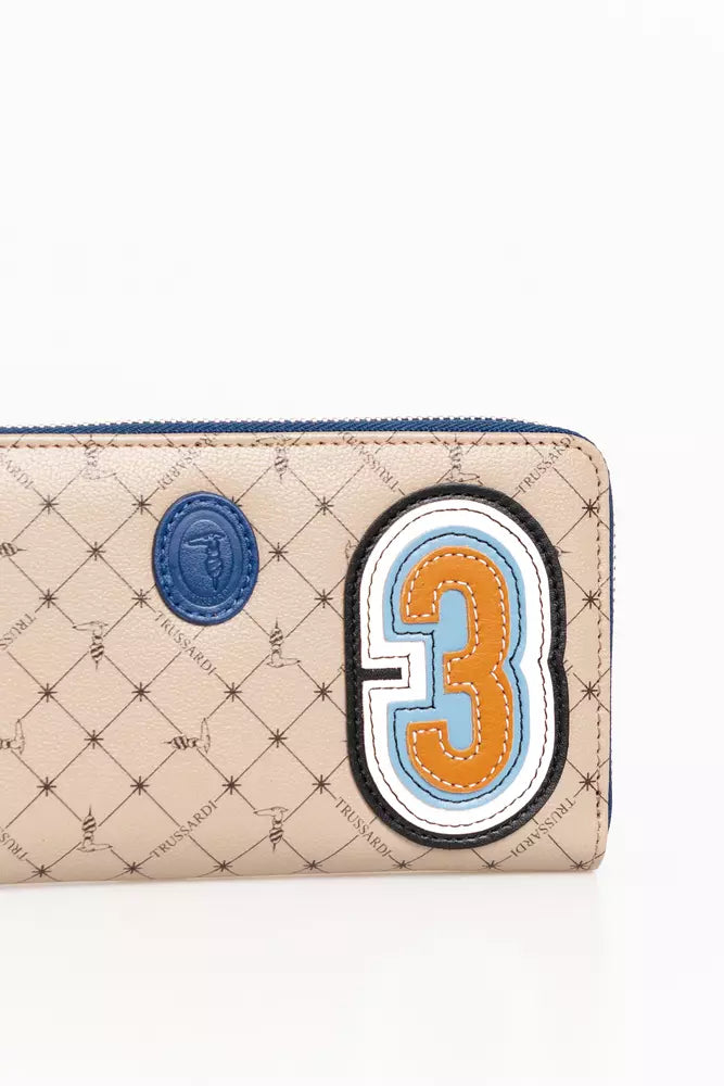 Trussardi beige leren herenportemonnee