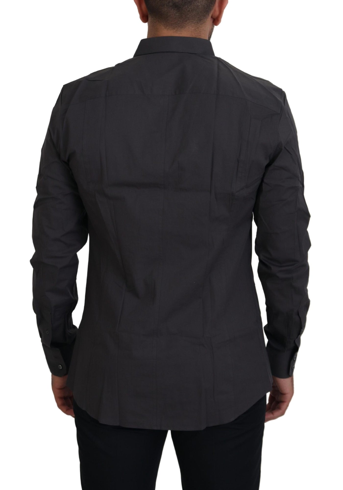 Chemise habillée stretch coupe slim grise SICILIA de Dolce &amp; Gabbana