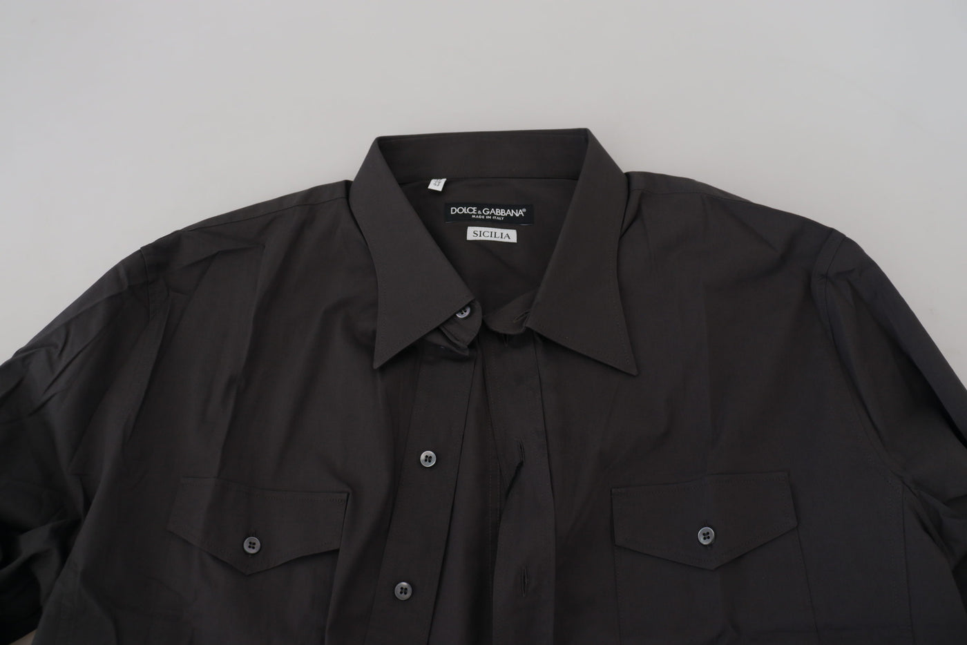 Chemise habillée stretch coupe slim grise SICILIA de Dolce &amp; Gabbana