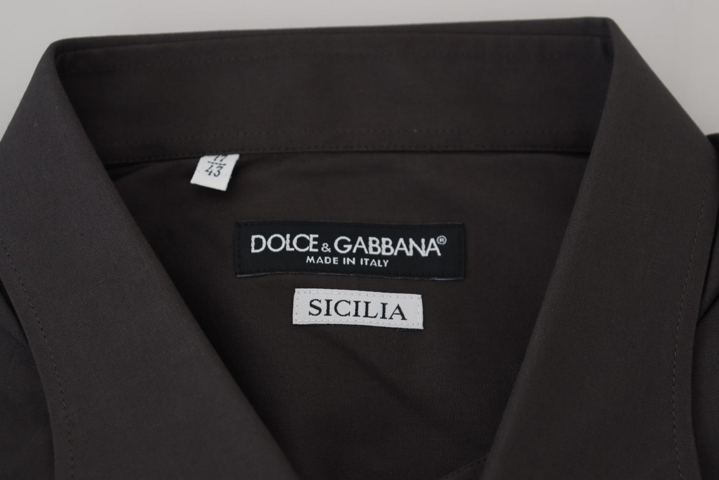 Chemise habillée stretch coupe slim grise SICILIA de Dolce &amp; Gabbana