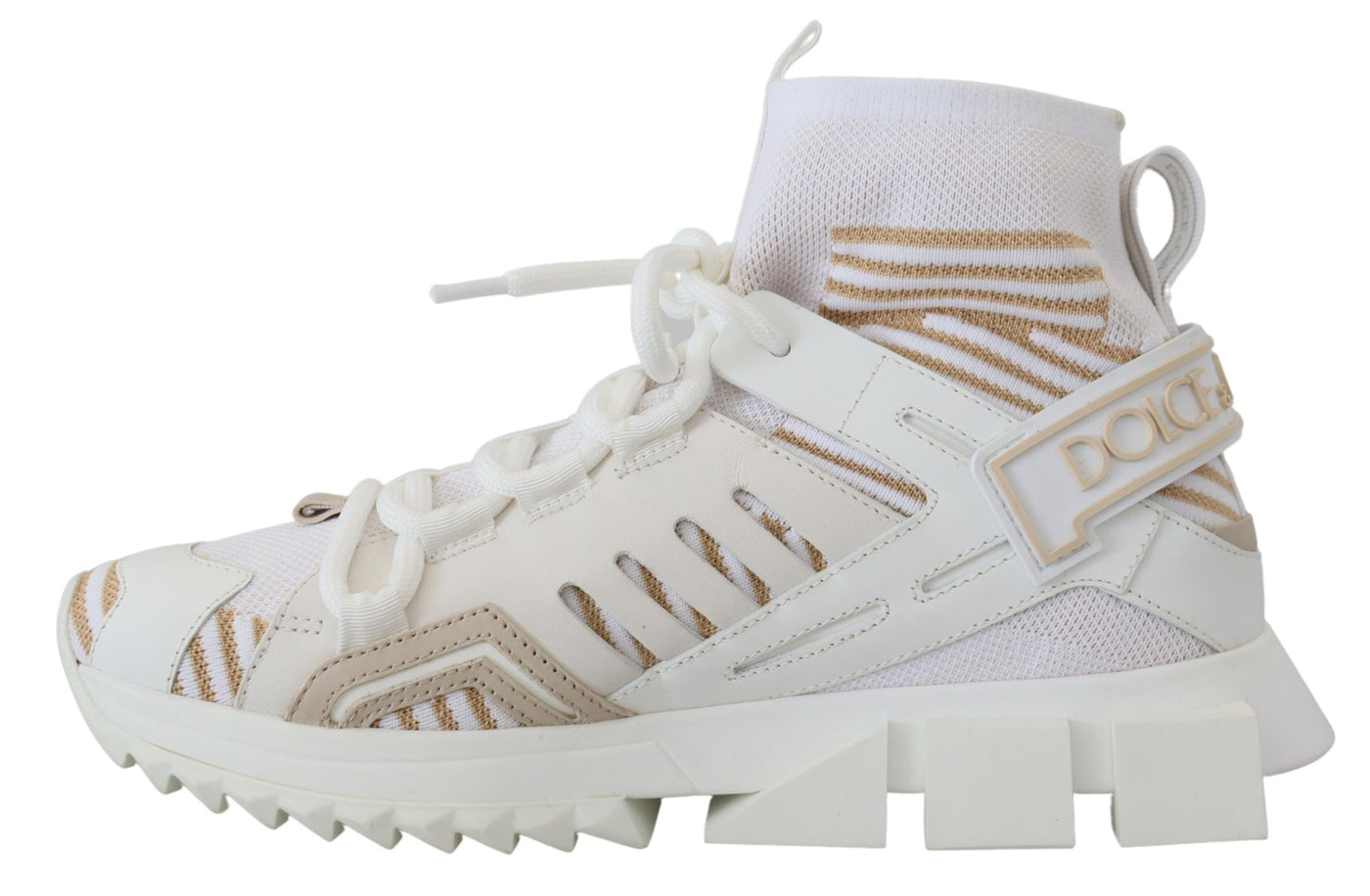 Dolce &amp; Gabbana Wit Beige Sorrento Sneakers Schoenen