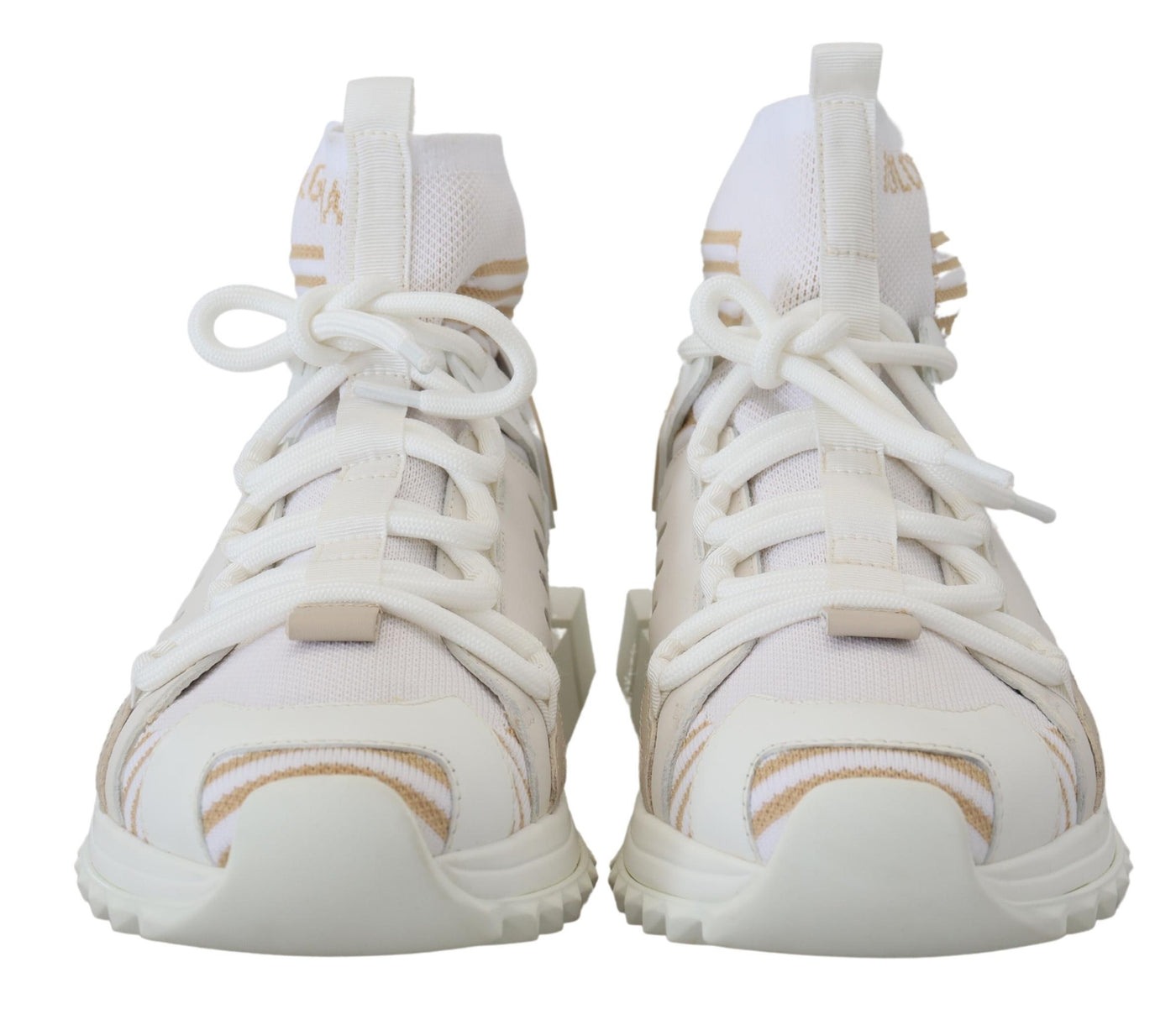 Dolce &amp; Gabbana Wit Beige Sorrento Sneakers Schoenen