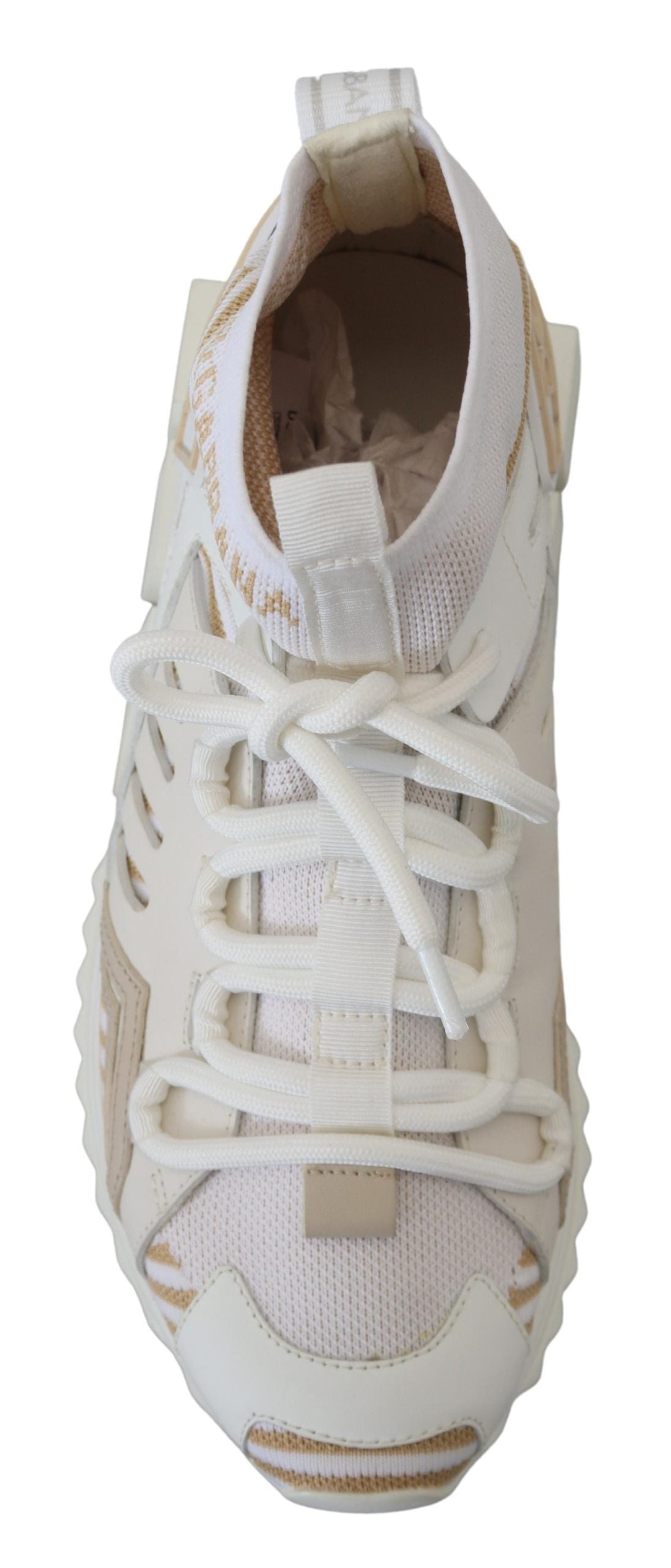 Dolce &amp; Gabbana Wit Beige Sorrento Sneakers Schoenen