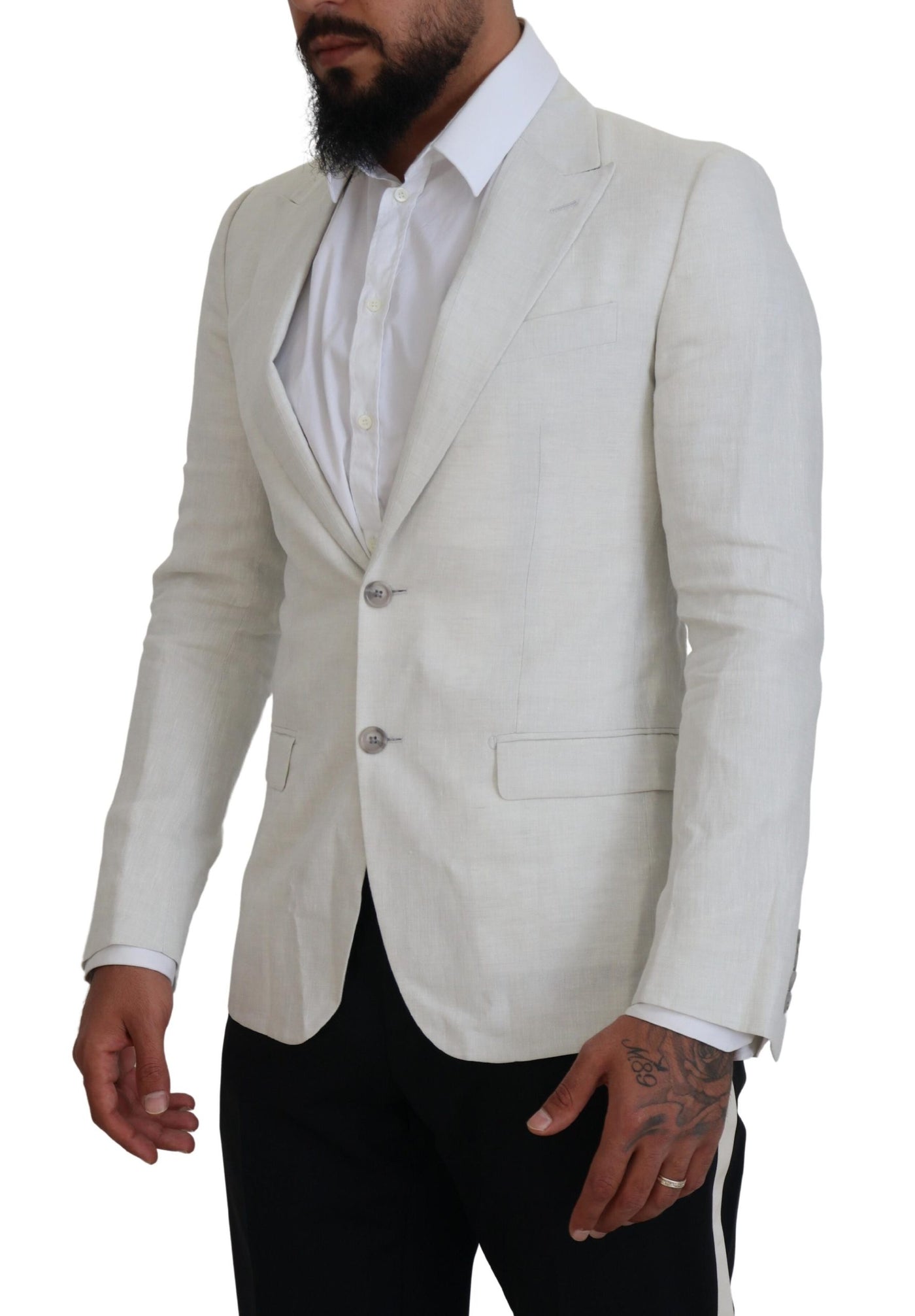 Blazer slim en lin blanc Dolce &amp; Gabbana