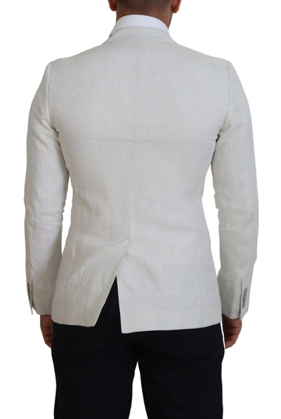 Blazer slim en lin blanc Dolce &amp; Gabbana