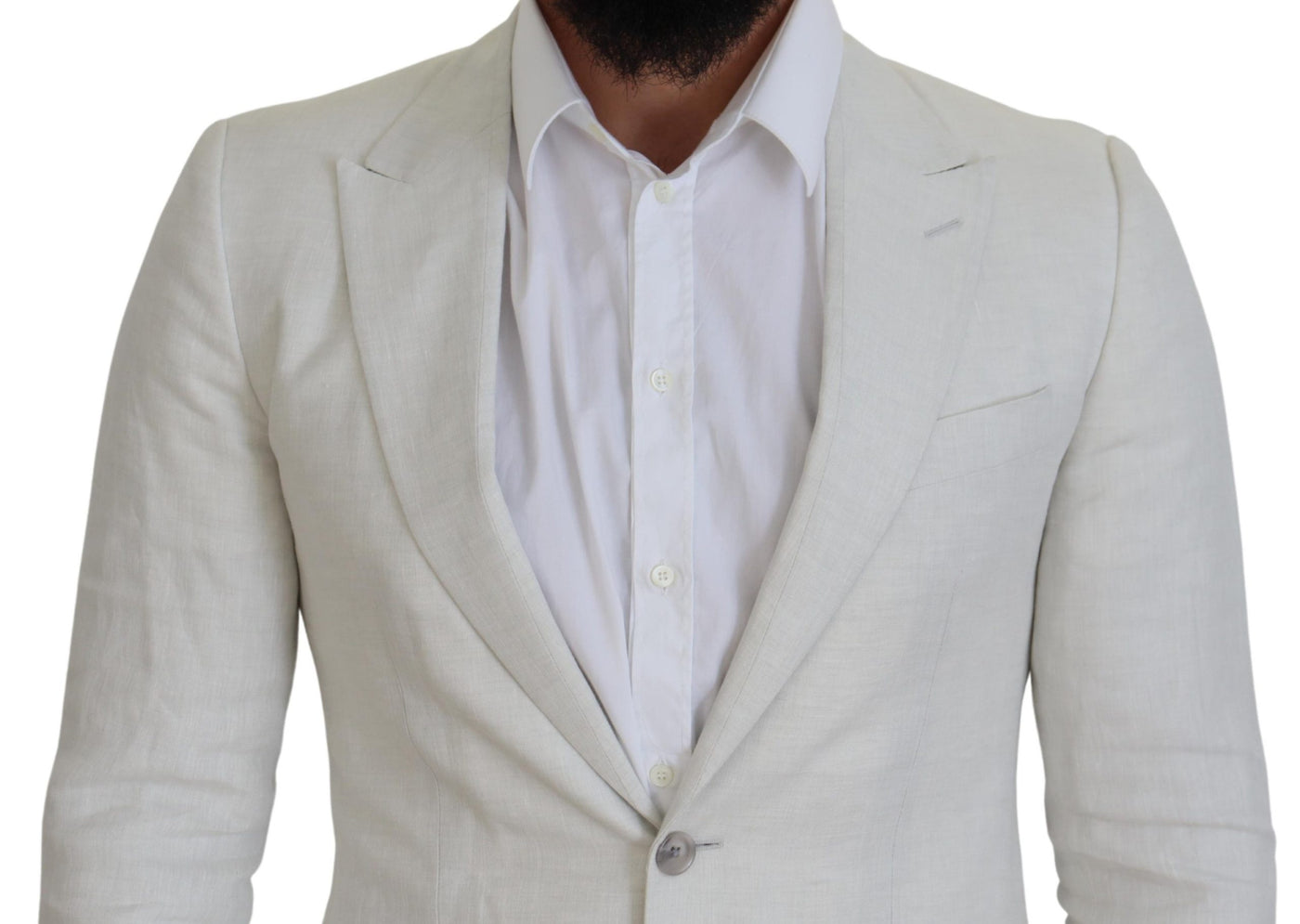 Blazer slim en lin blanc Dolce &amp; Gabbana