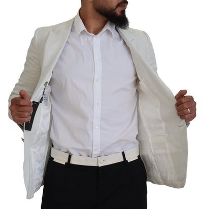 Blazer slim en lin blanc Dolce &amp; Gabbana