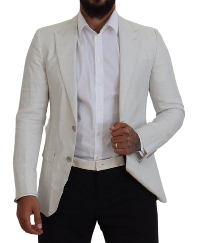 Blazer slim en lin blanc Dolce &amp; Gabbana