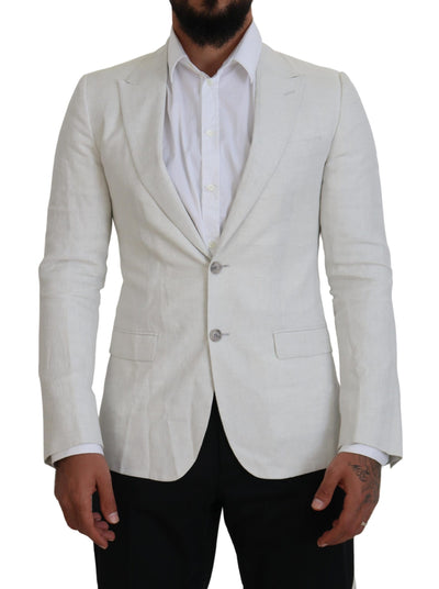 Blazer slim en lin blanc Dolce &amp; Gabbana