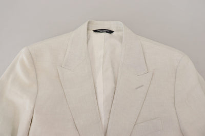 Blazer slim en lin blanc Dolce &amp; Gabbana