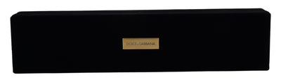 Dolce &amp; Gabbana Black Velvet Logo Plaque Opbergarmband Sieradendoos