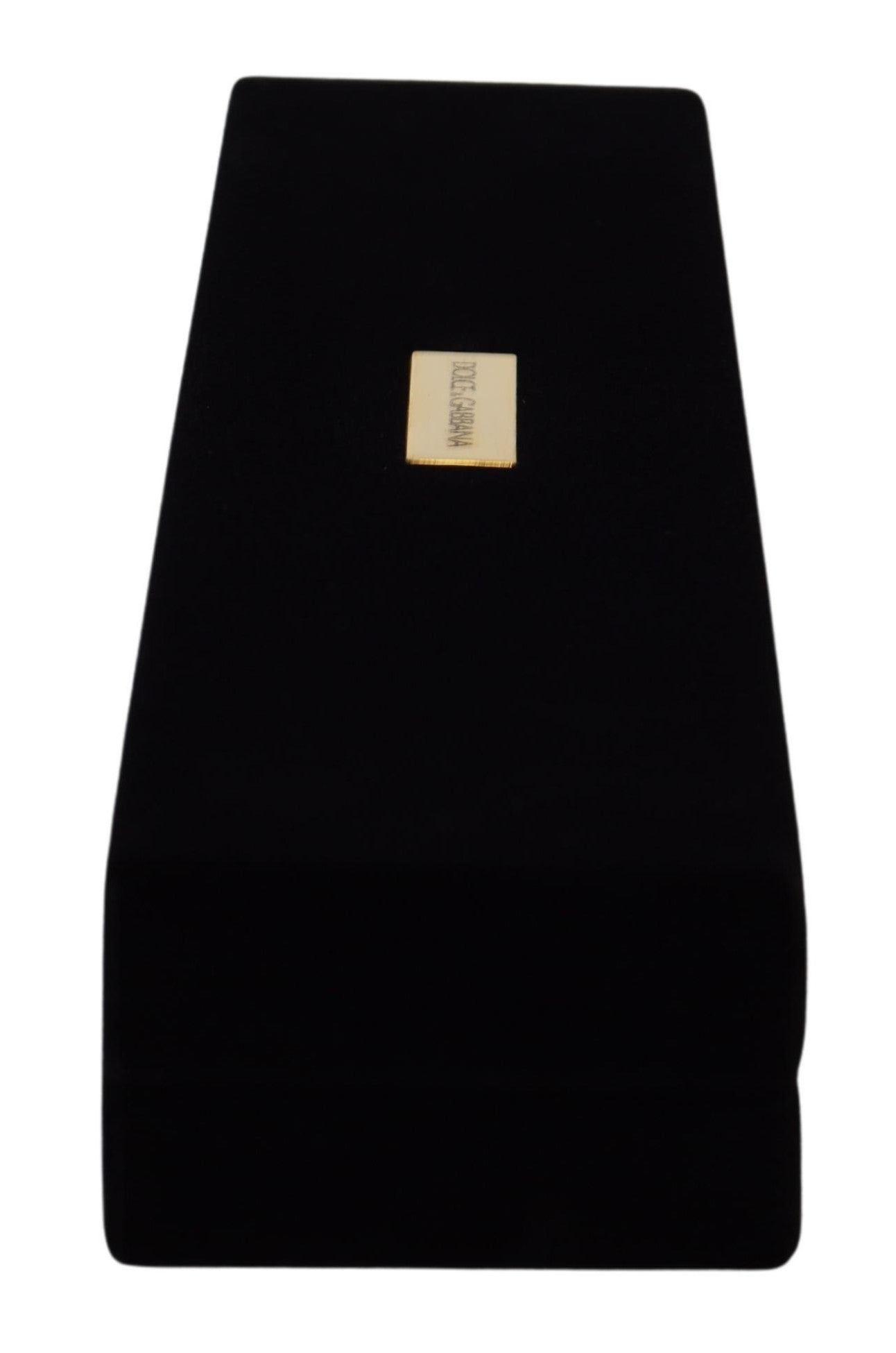 Dolce &amp; Gabbana Black Velvet Logo Plaque Opbergarmband Sieradendoos