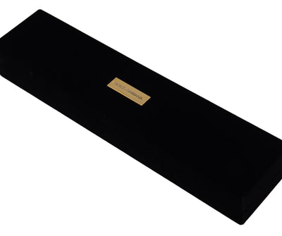 Dolce &amp; Gabbana Black Velvet Logo Plaque Opbergarmband Sieradendoos