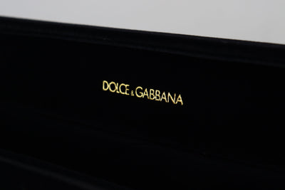 Dolce &amp; Gabbana Black Velvet Logo Plaque Opbergarmband Sieradendoos