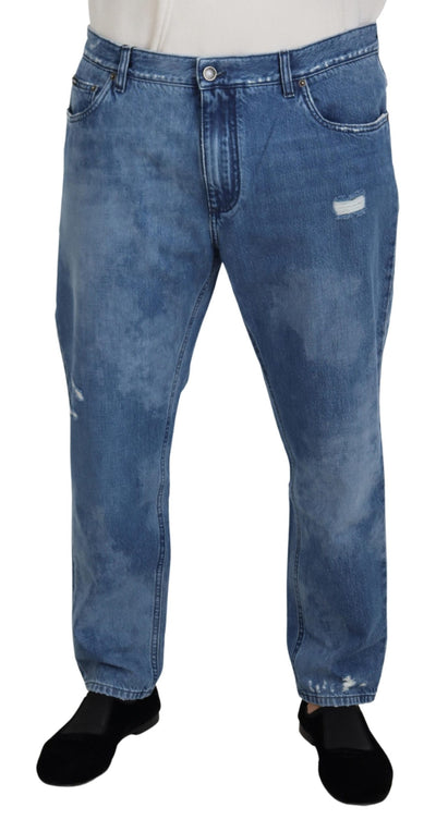 Dolce &amp; Gabbana blauwe gewassen katoenen casual denim jeans