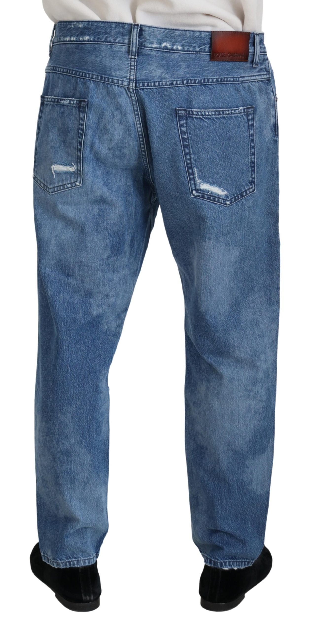 Dolce &amp; Gabbana blauwe gewassen katoenen casual denim jeans