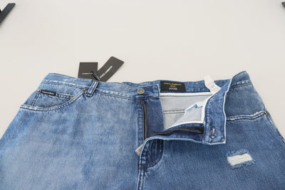 Dolce &amp; Gabbana blauwe gewassen katoenen casual denim jeans