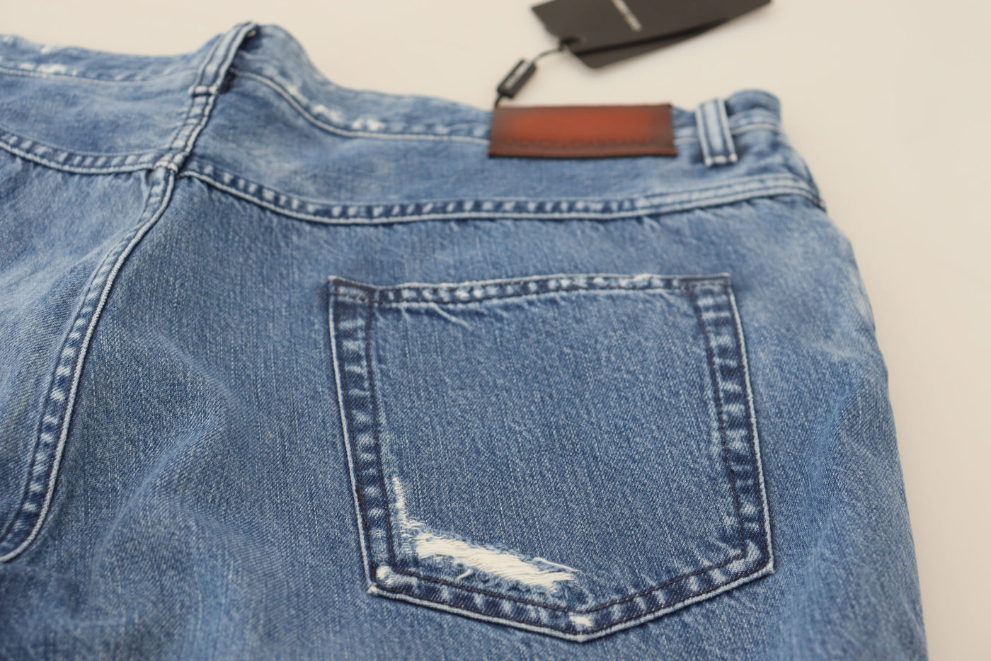 Dolce &amp; Gabbana blauwe gewassen katoenen casual denim jeans