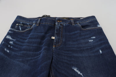 Dolce & Gabbana Blue Washed Cotton Casual Denim Jeans